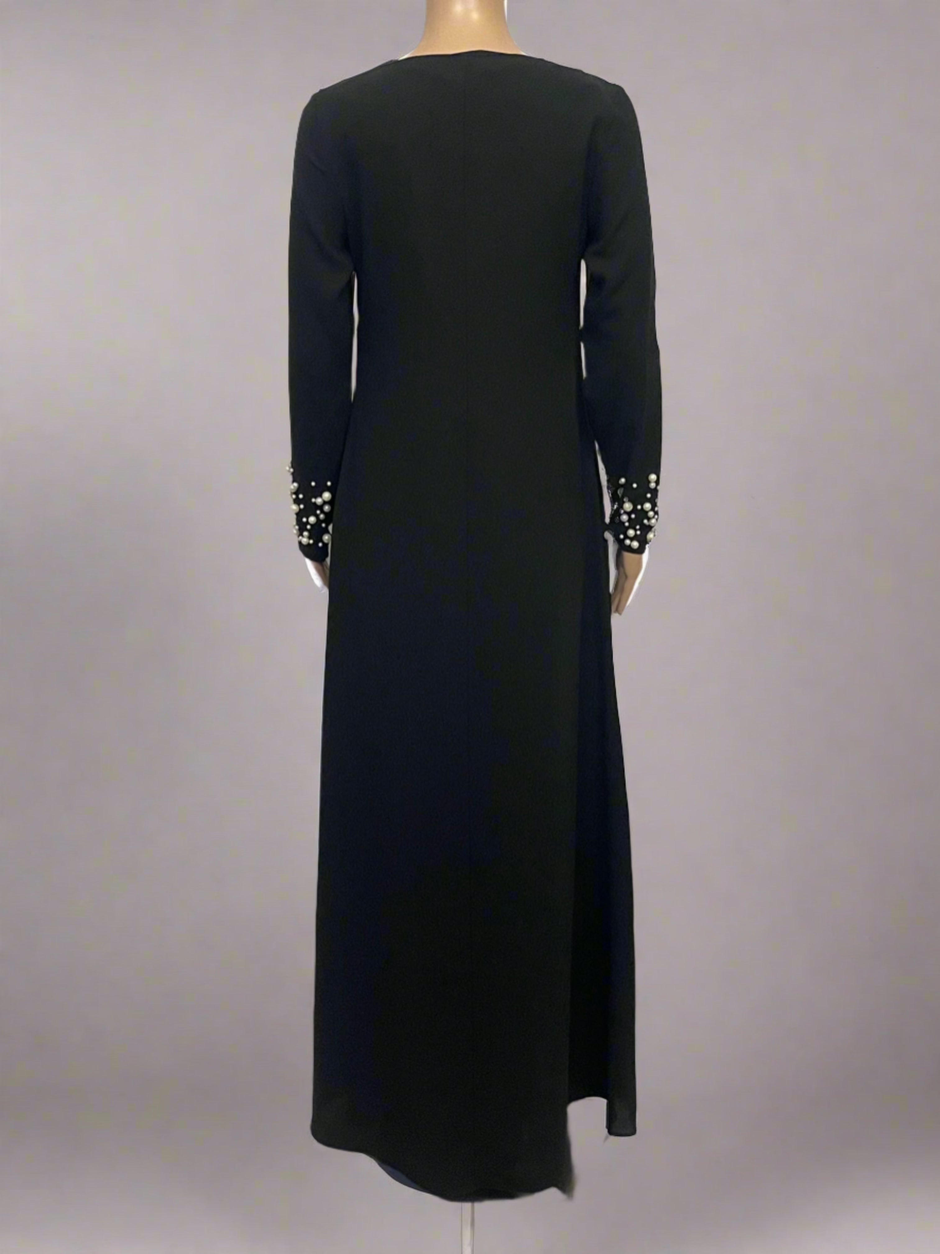 Pearl Modest Dress Black - Asiyah's Collection