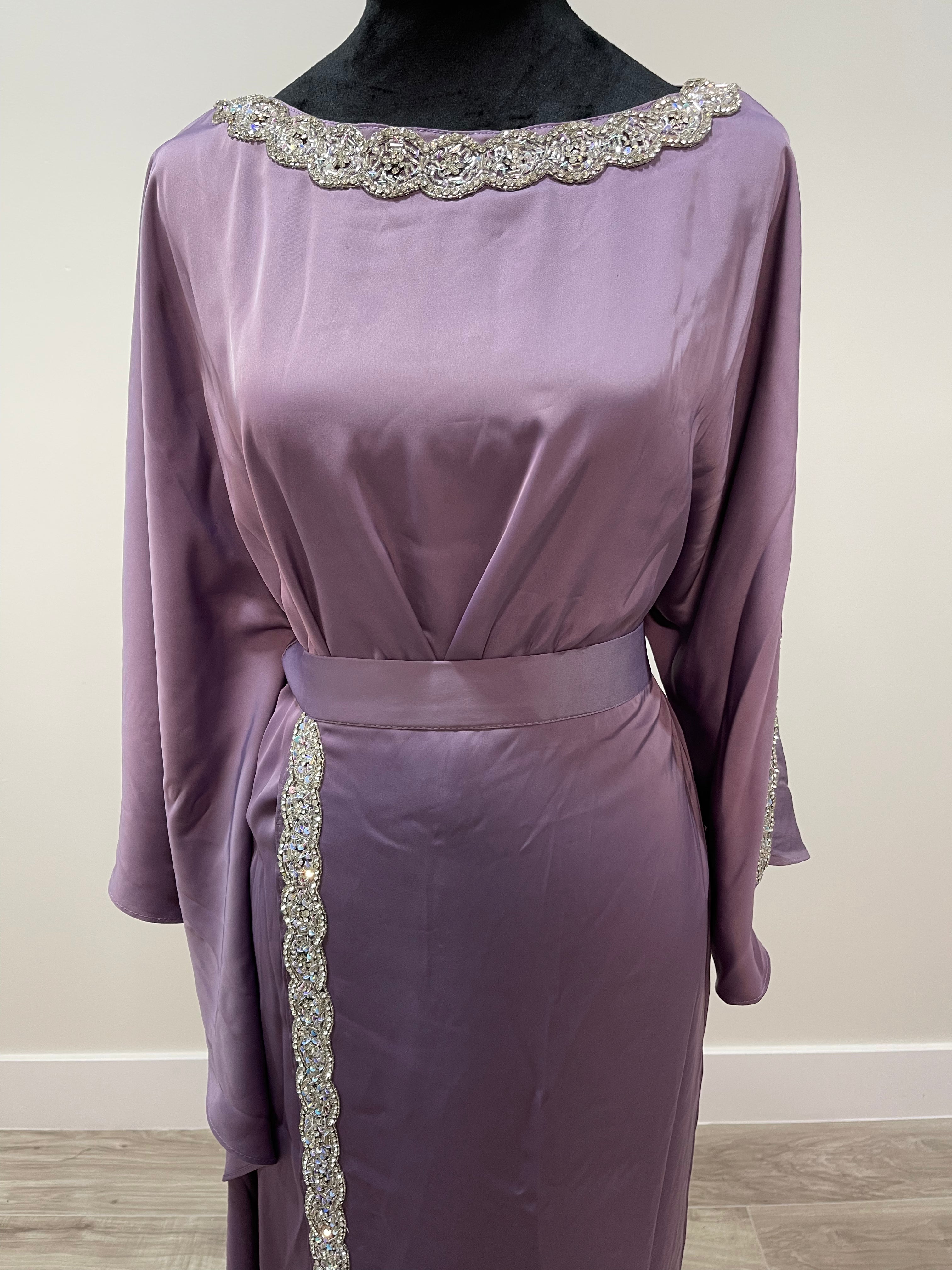 Asiyah's Collection - Royal Blue Satin Abaya - Dress