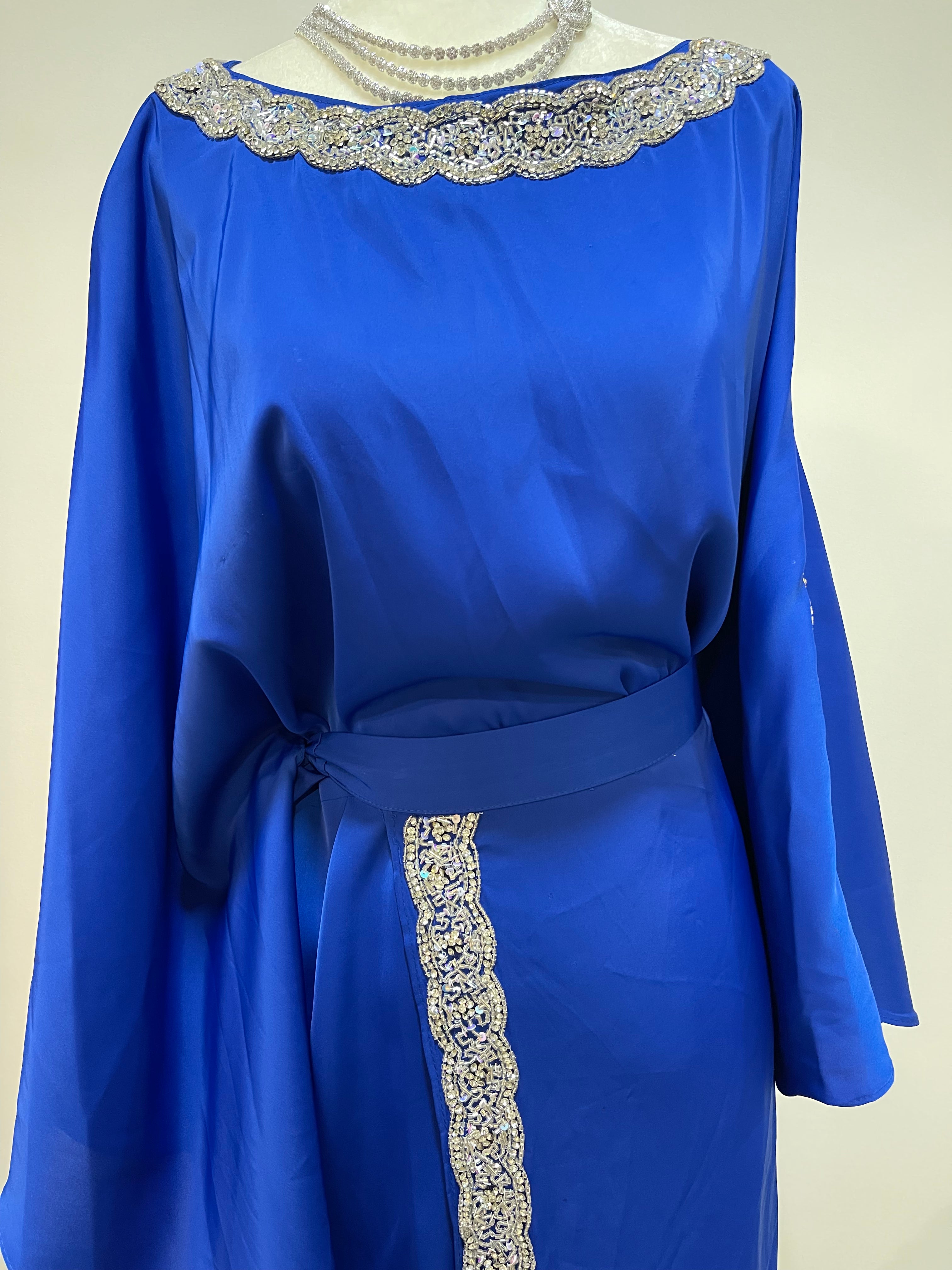 Asiyah's Collection - Royal Blue Satin Abaya - Dress