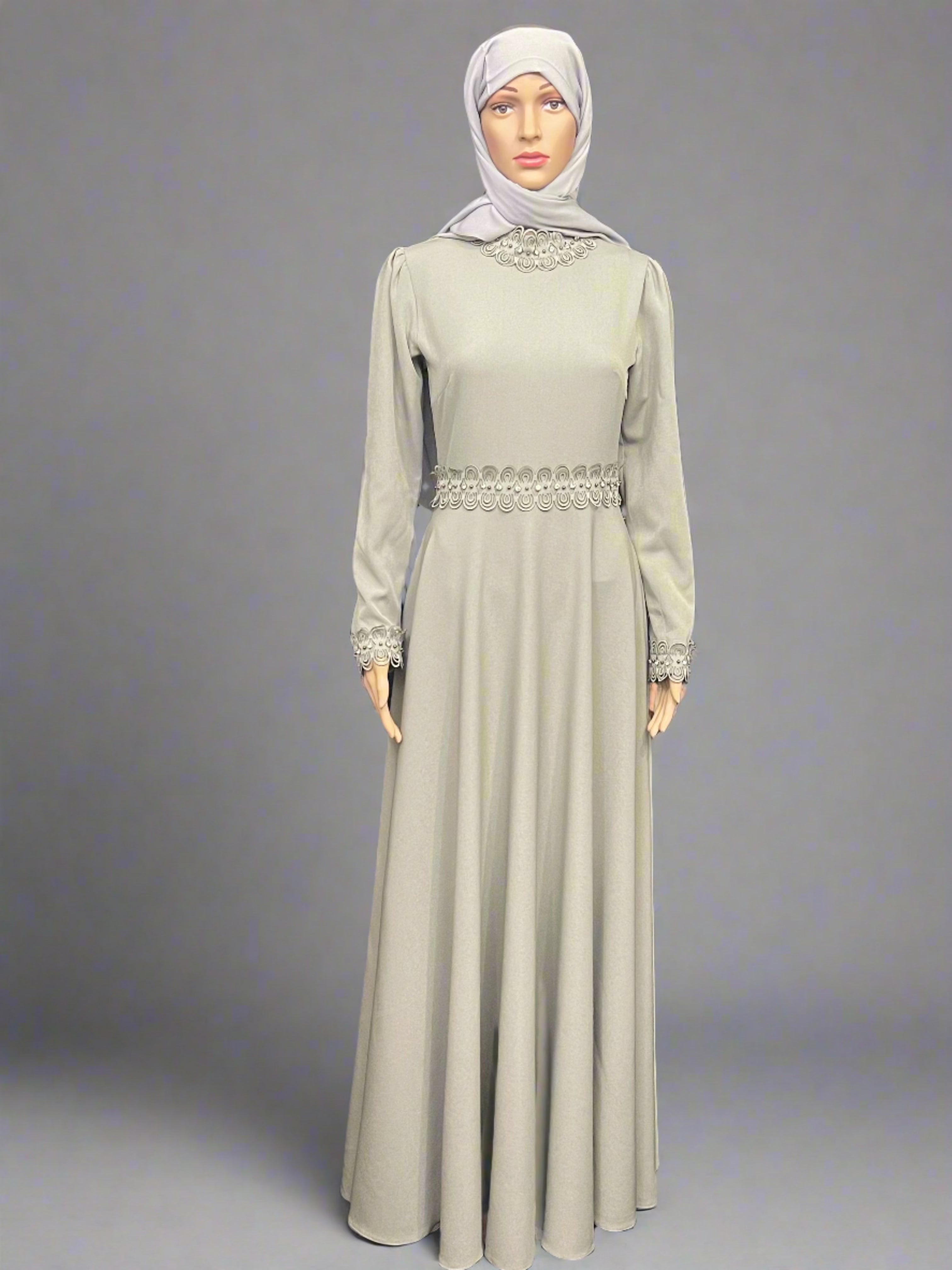 Asiyah's Collection - Rhinstone Emblished Maxi Dress - Dress