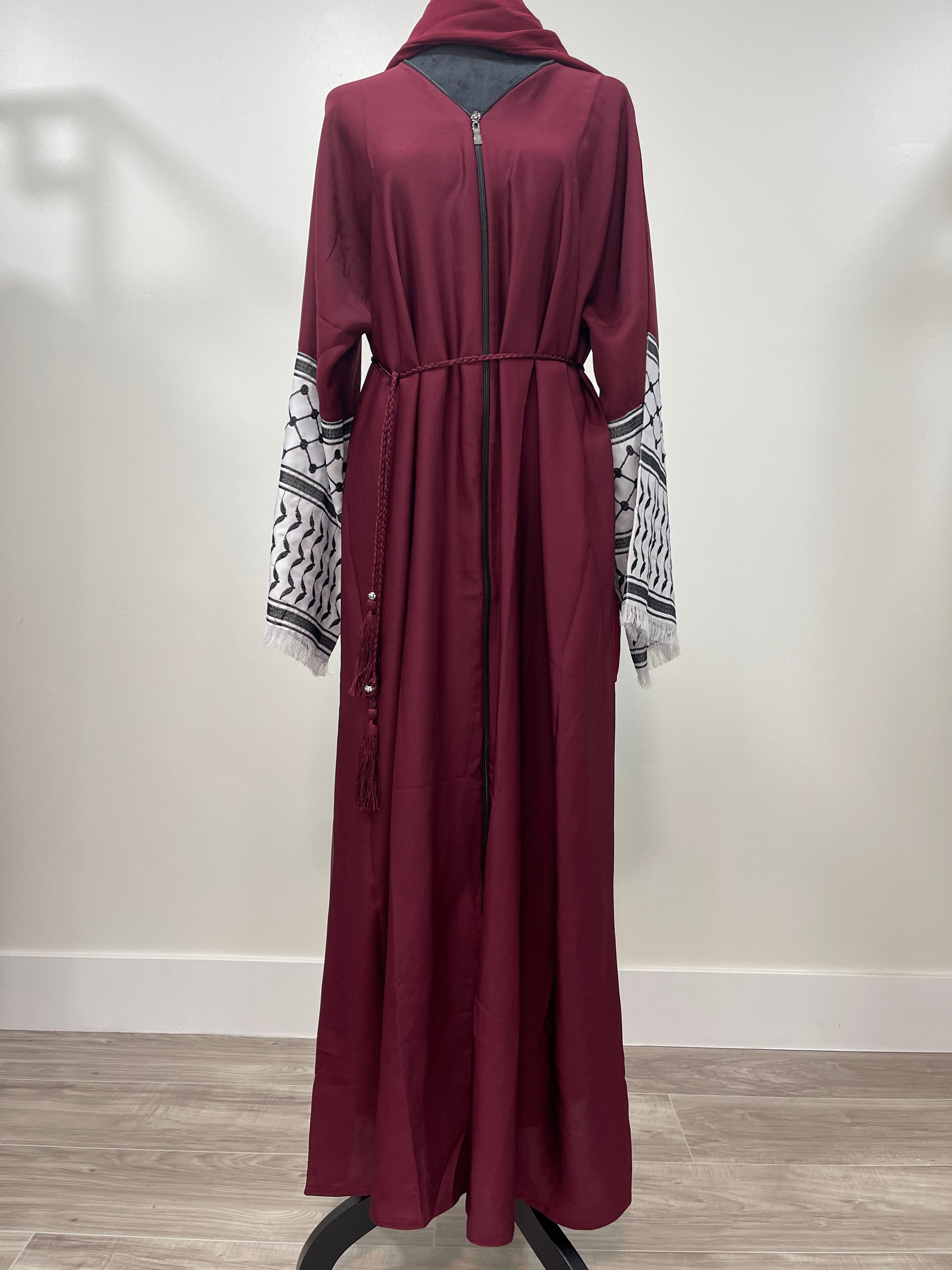 Asiyah's Collection - Simple Kuffiyeh Abaya – Palestinian Print Modest Wear | Asiyah’s Collection - Abaya