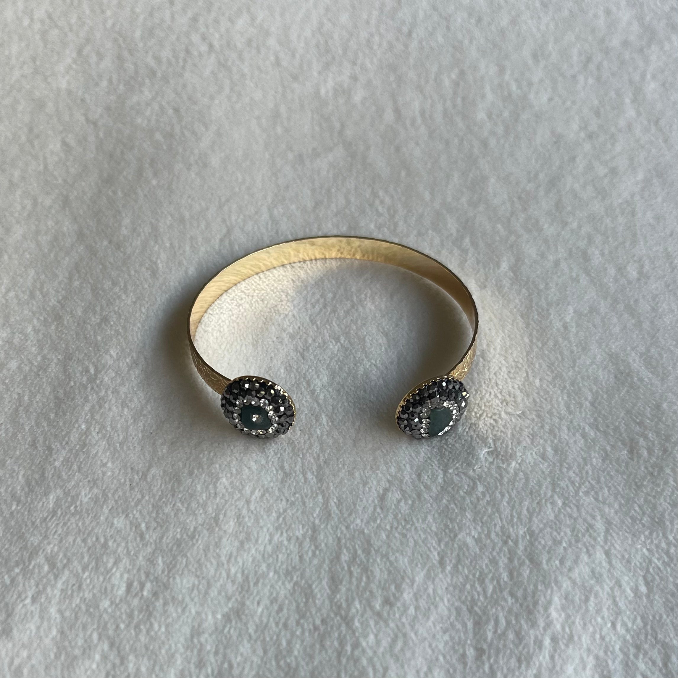 Tone Detailed Bracelet with Stone - Bracelet