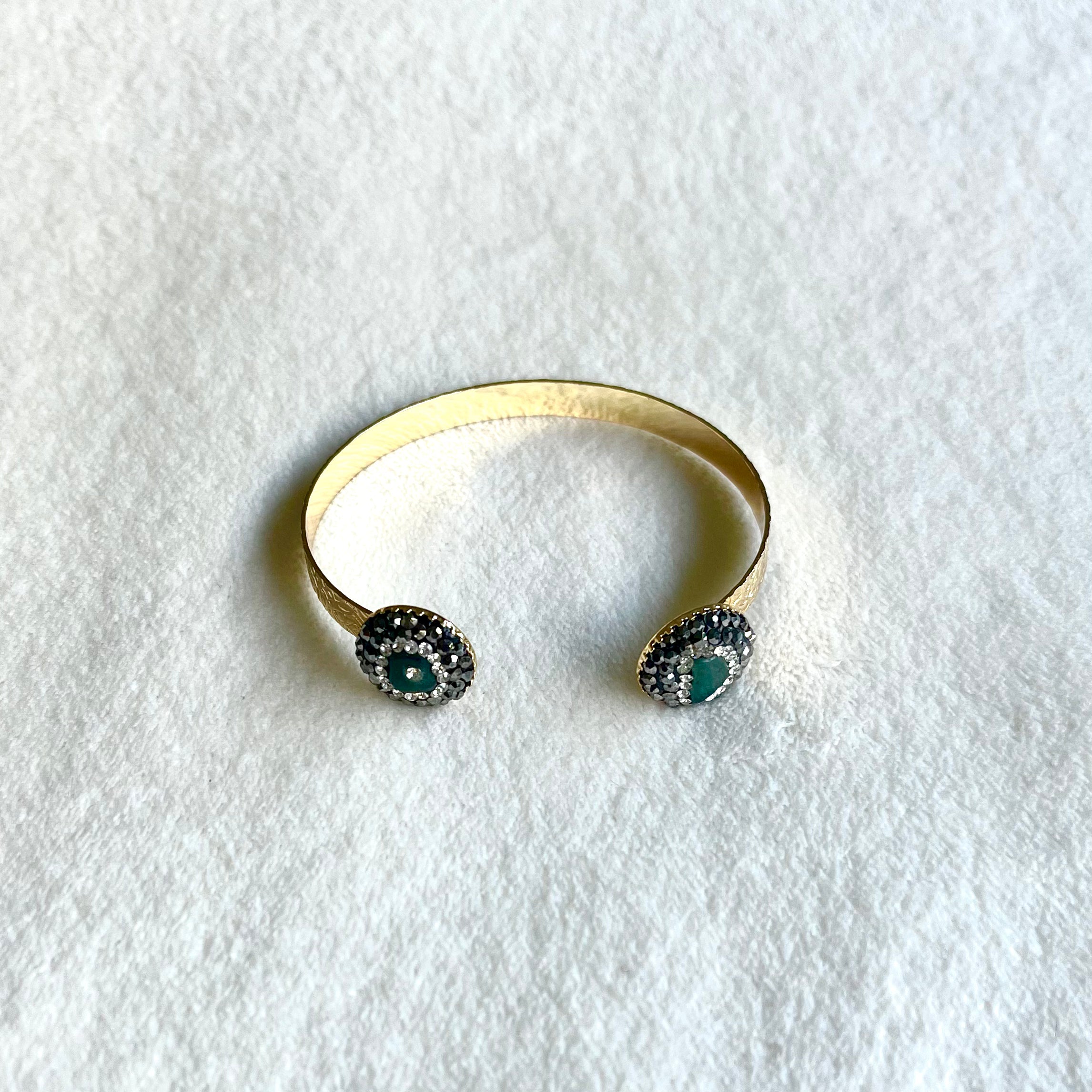 Tone Detailed Bracelet with Stone - Bracelet