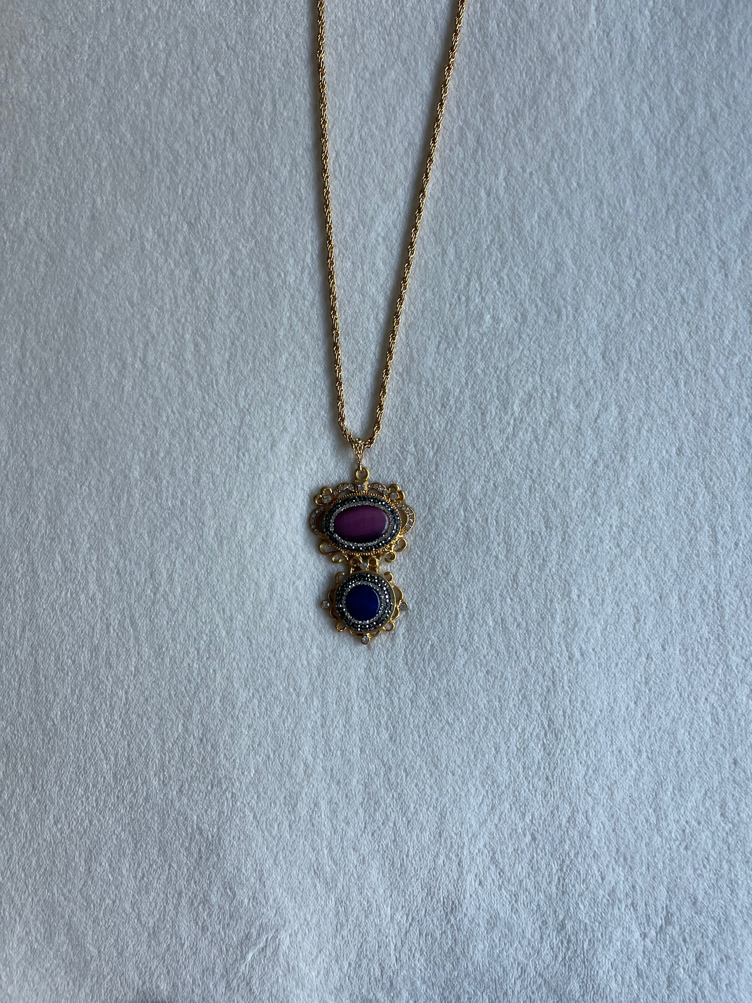 Asiyah's Collection - Multi Stone Healing Layered Contemporary Necklace - Necklace