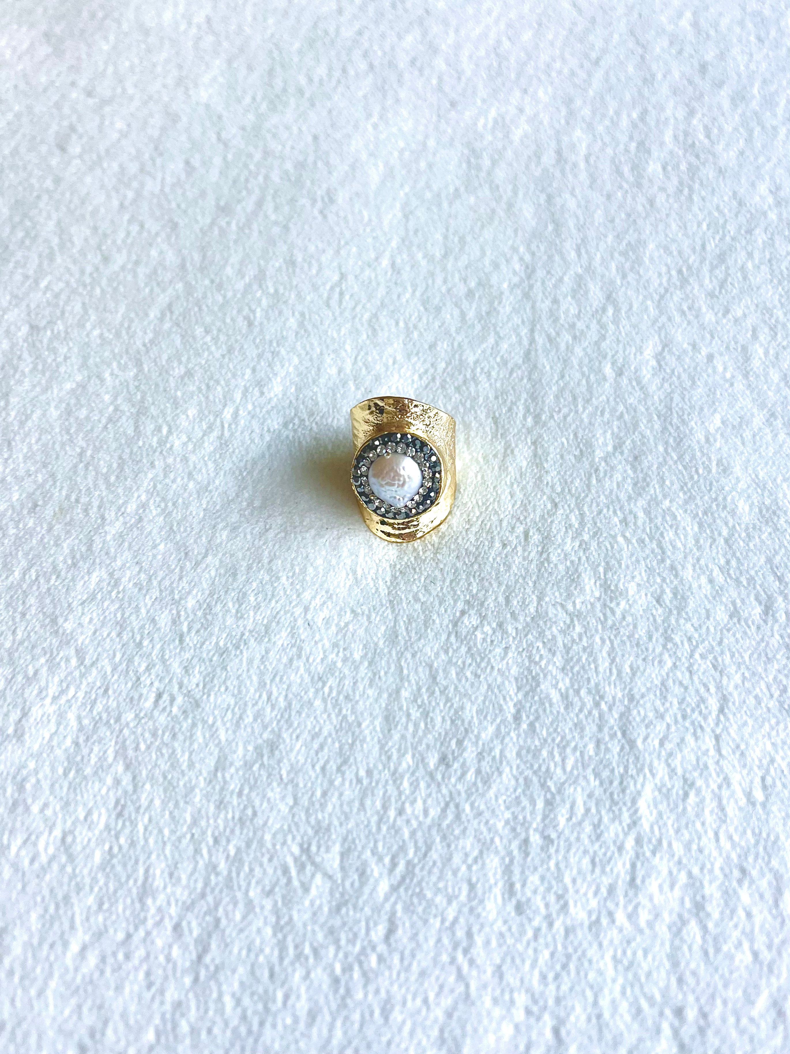 Asiyah's Collection - Adjustable Stain Resistant Pearl Ring - Ring