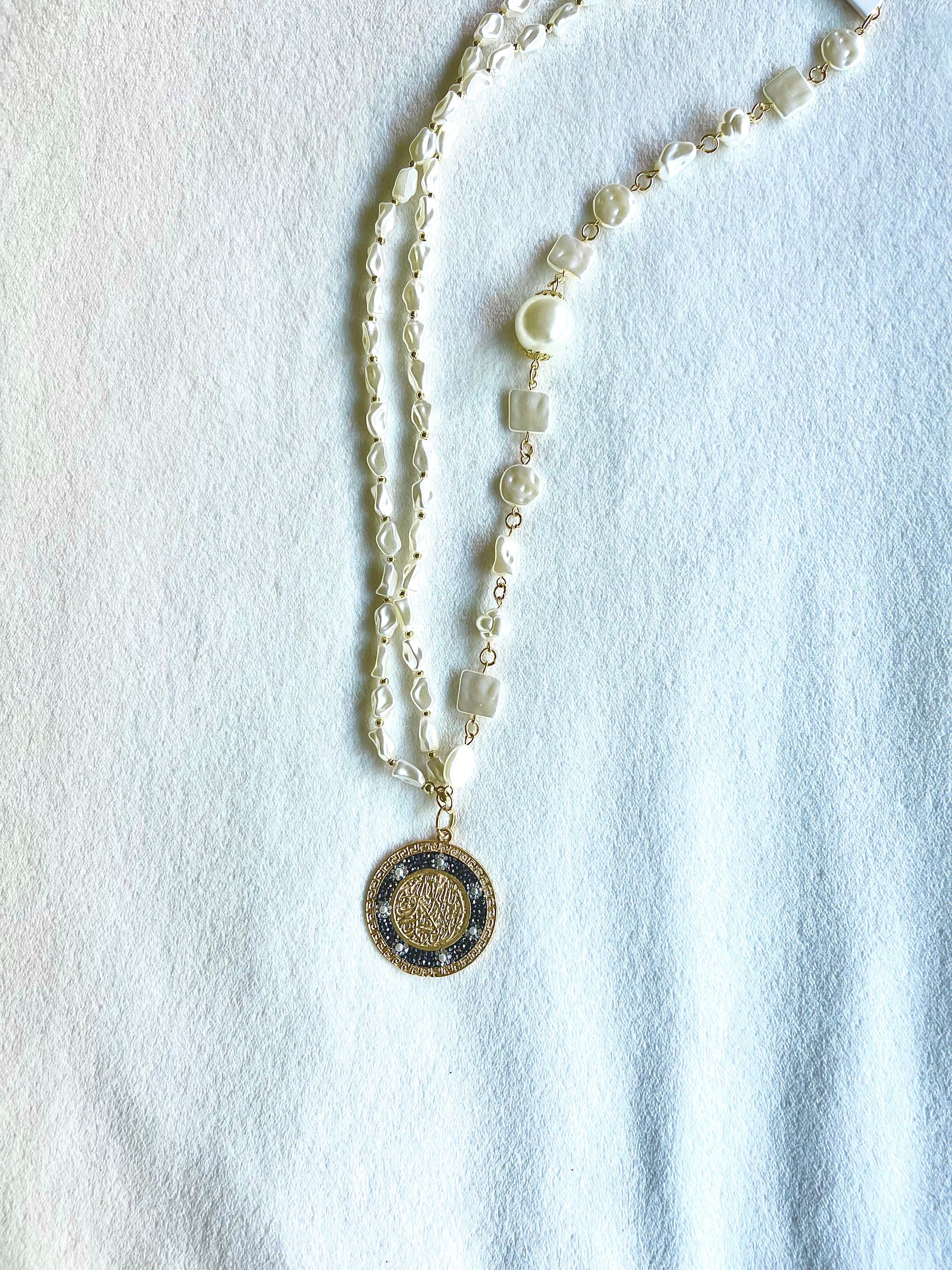 Intricate Pearl Gold Plated Necklace - Necklace