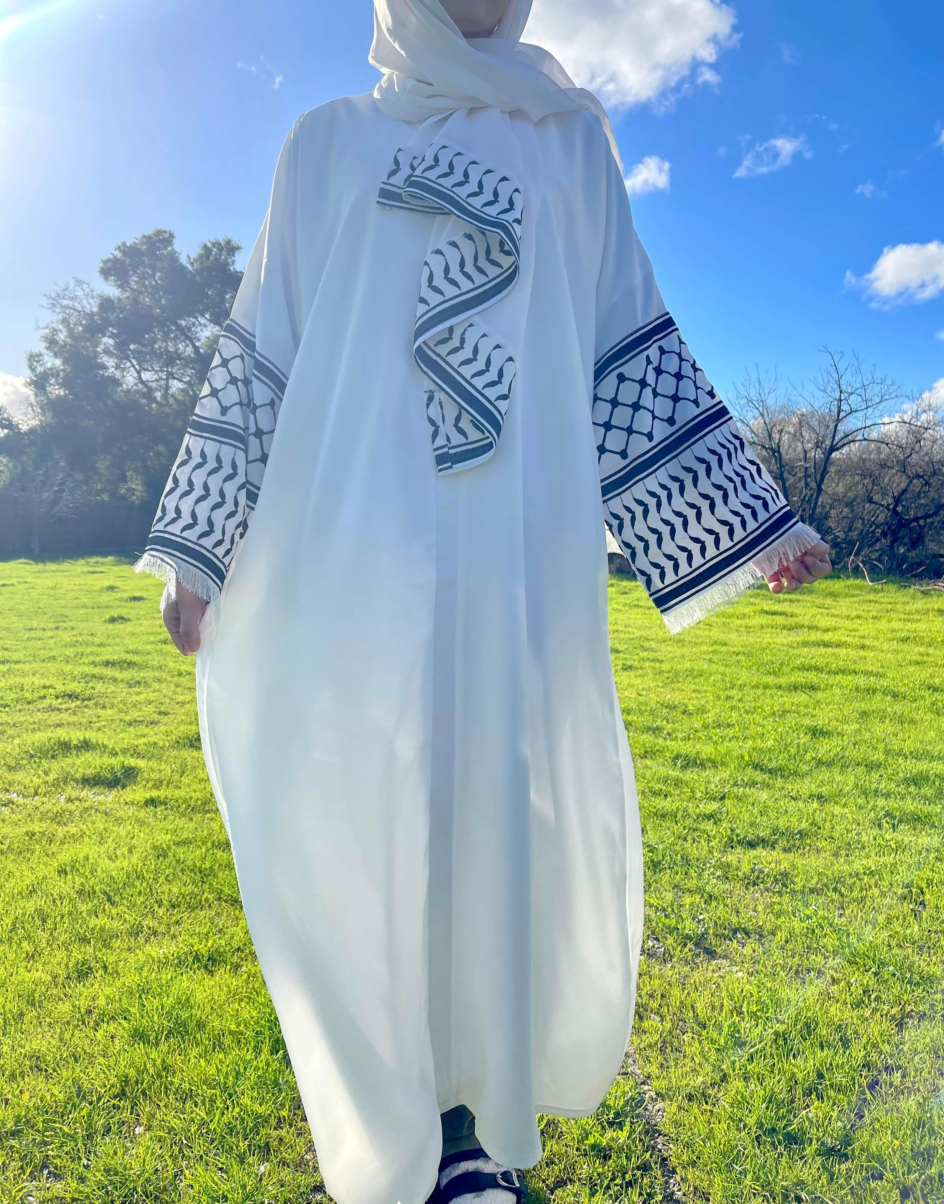 Simple White Kuffiyeh Abaya | Modest & Chic Everyday Wear