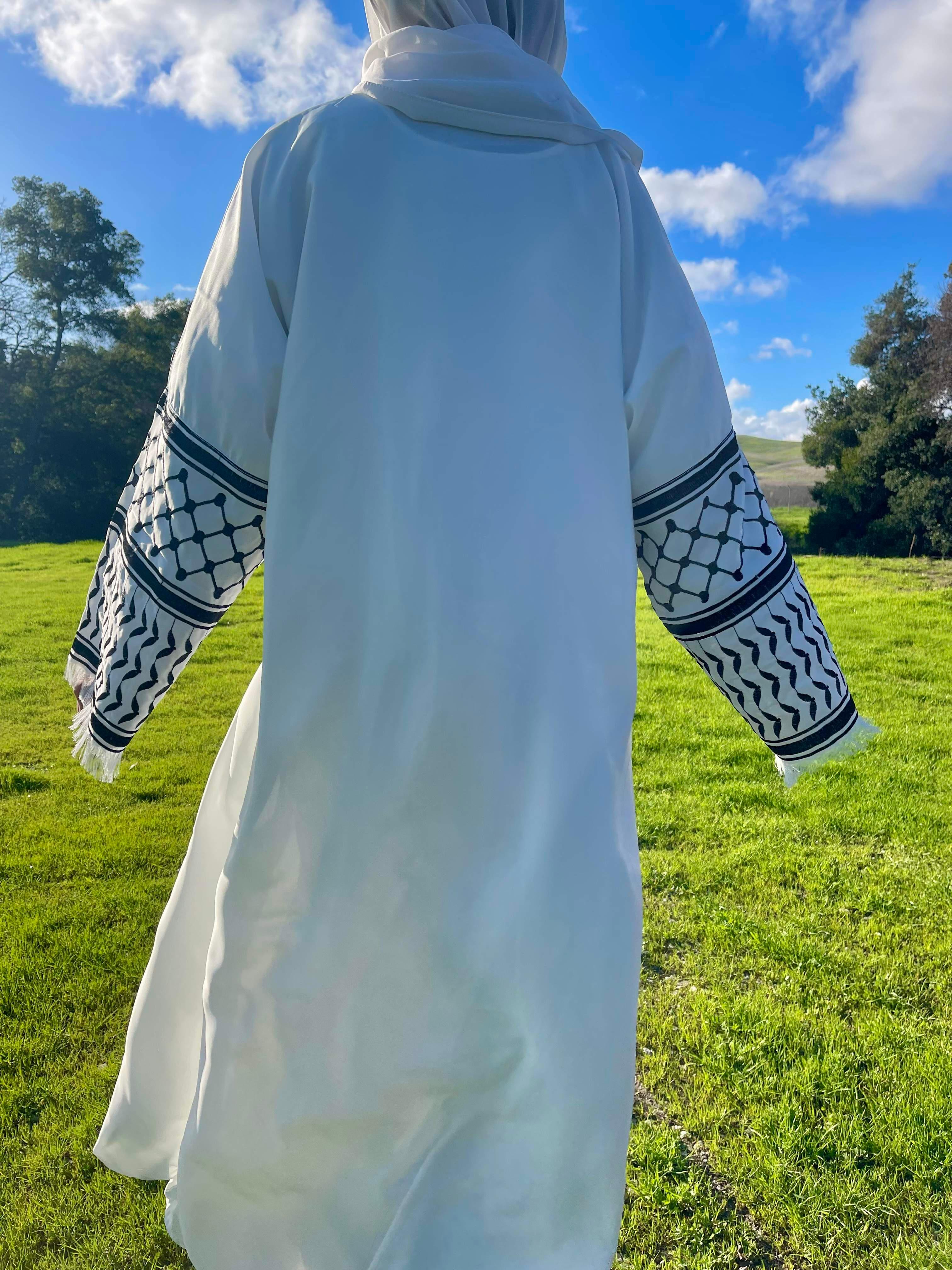 Simple White Kuffiyeh Abaya | Modest & Chic Everyday Wear