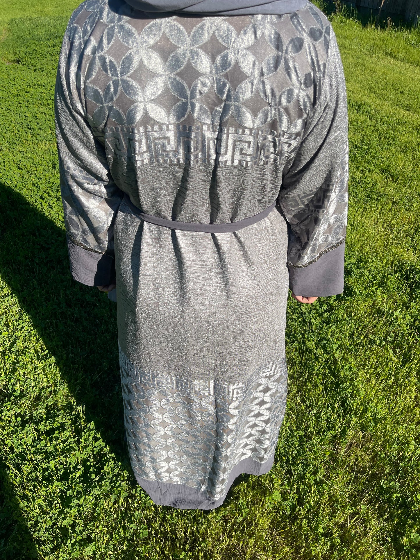 Eid Collection Gray 4 Piece Abaya