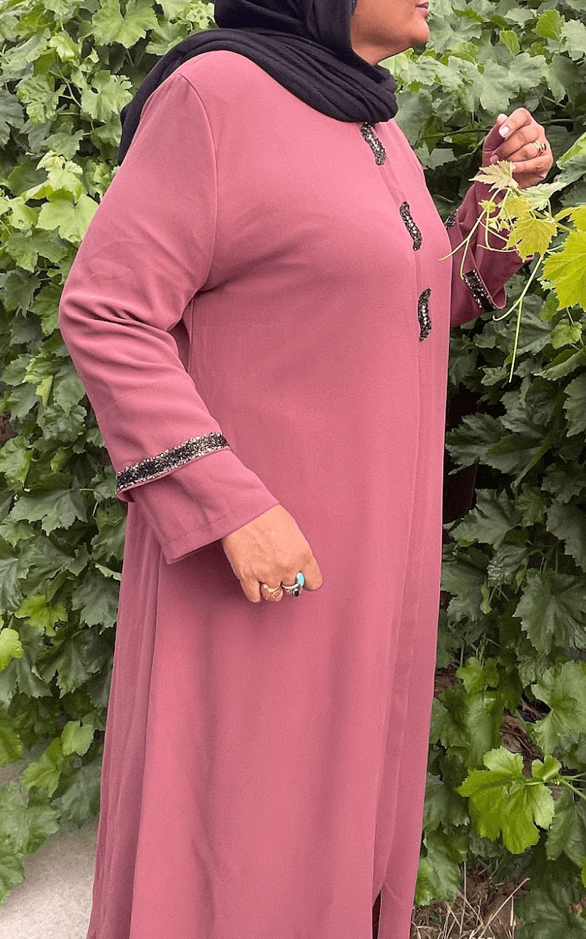 Plus Size Modest Pink Abaya | Elegant & Comfortable Fashion
