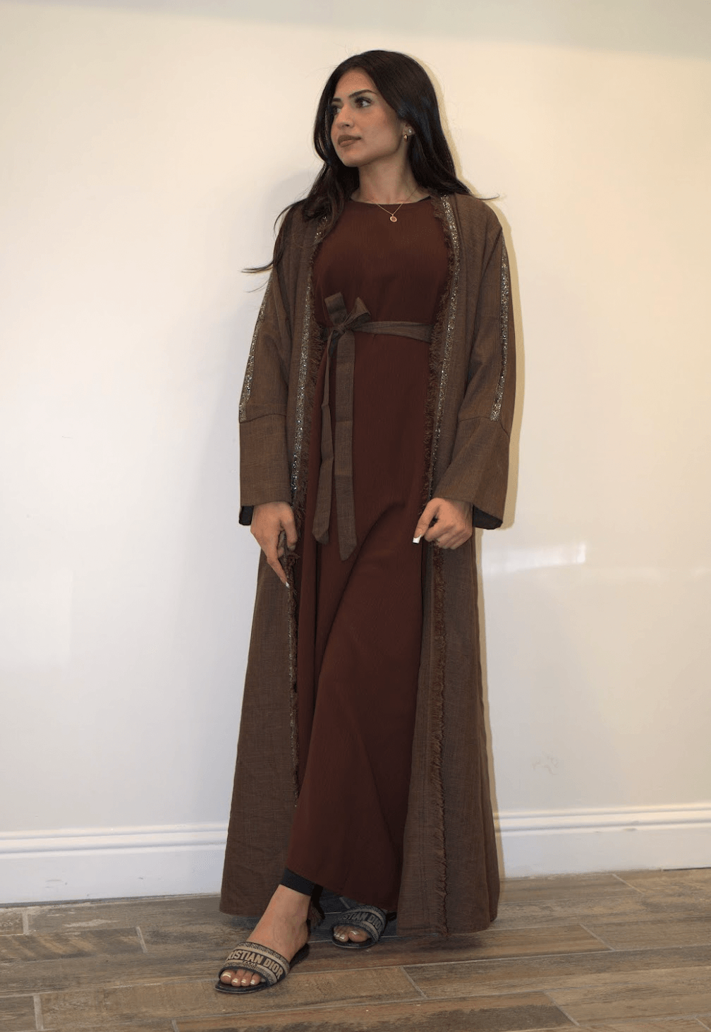Rich Burgundy 4-Piece Abaya Set | Elegant & Modest Fashion – Asiyah’s Collection