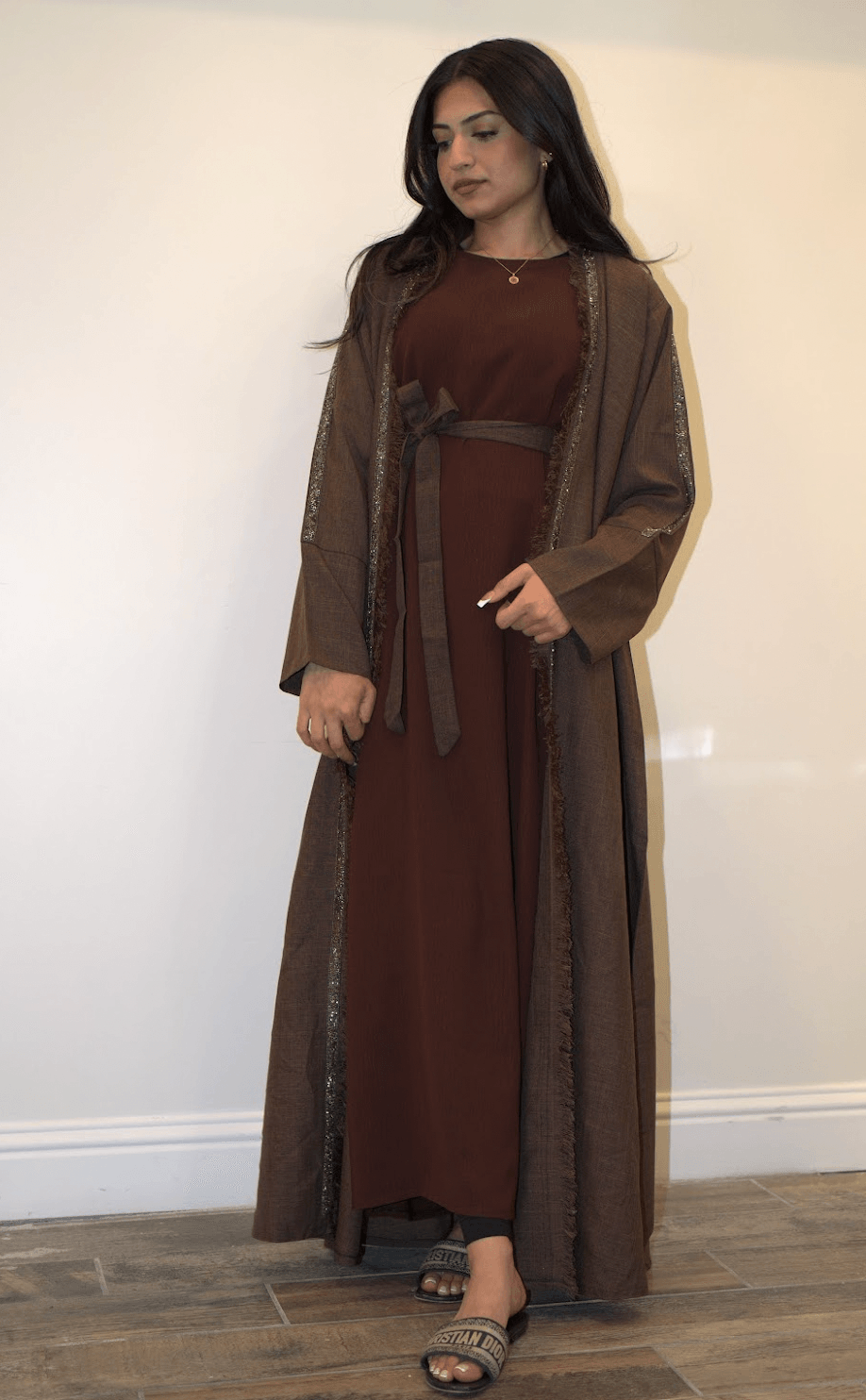 Rich Burgundy 4-Piece Abaya Set | Elegant & Modest Fashion – Asiyah’s Collection