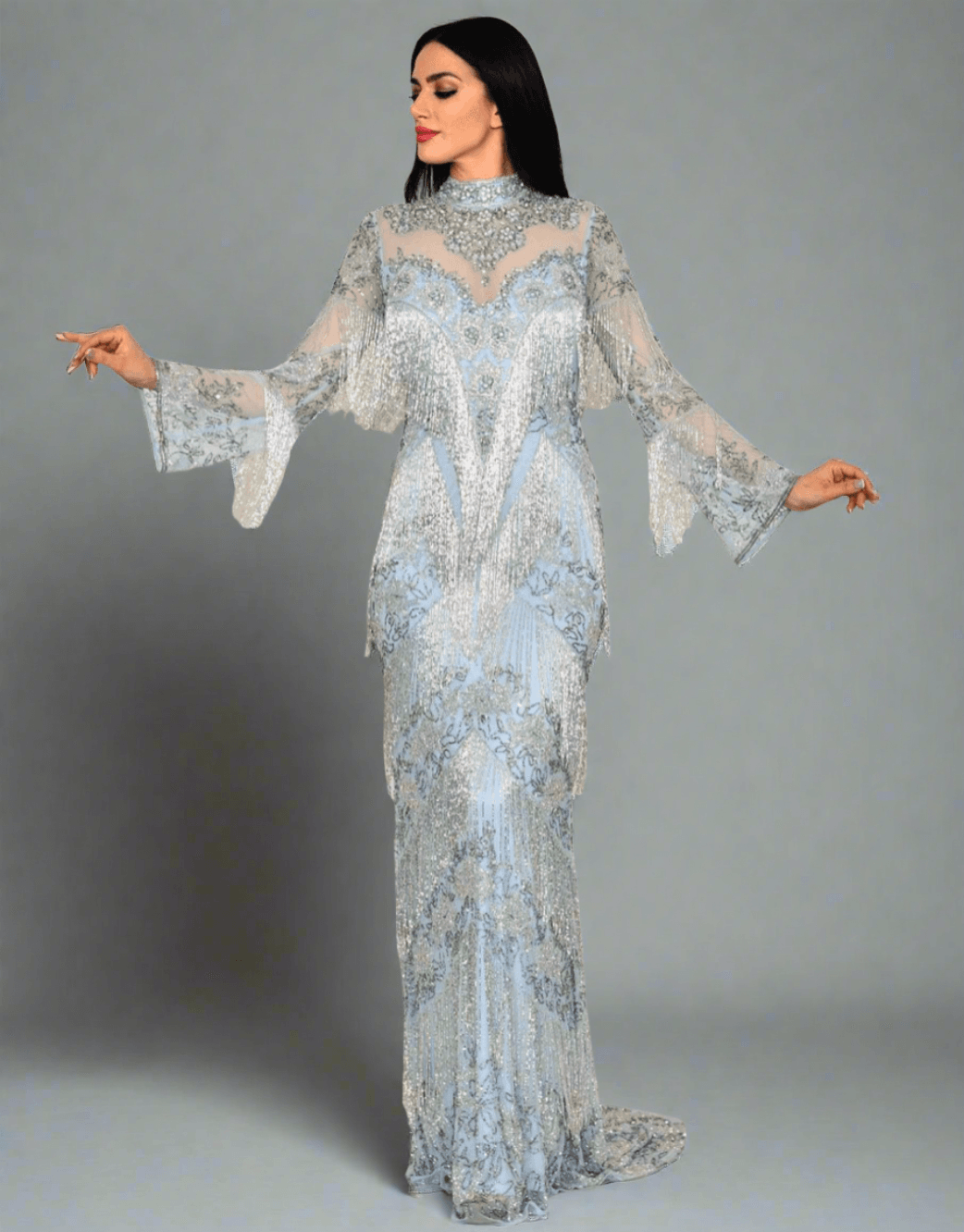 Hand beaded Formal Party Dress - Asiyah's Collection
