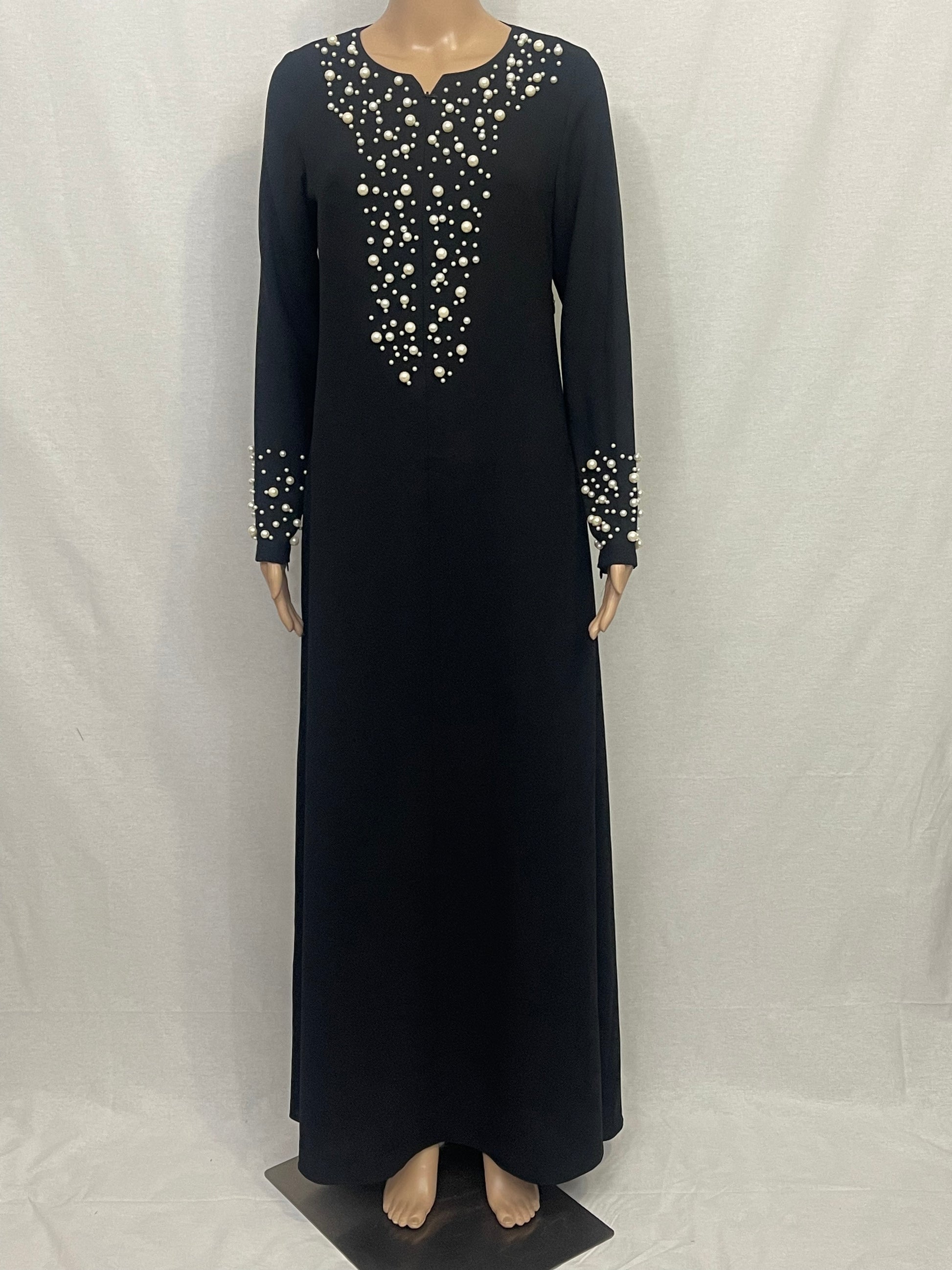 Pearl Modest Dress Black - Asiyah's Collection