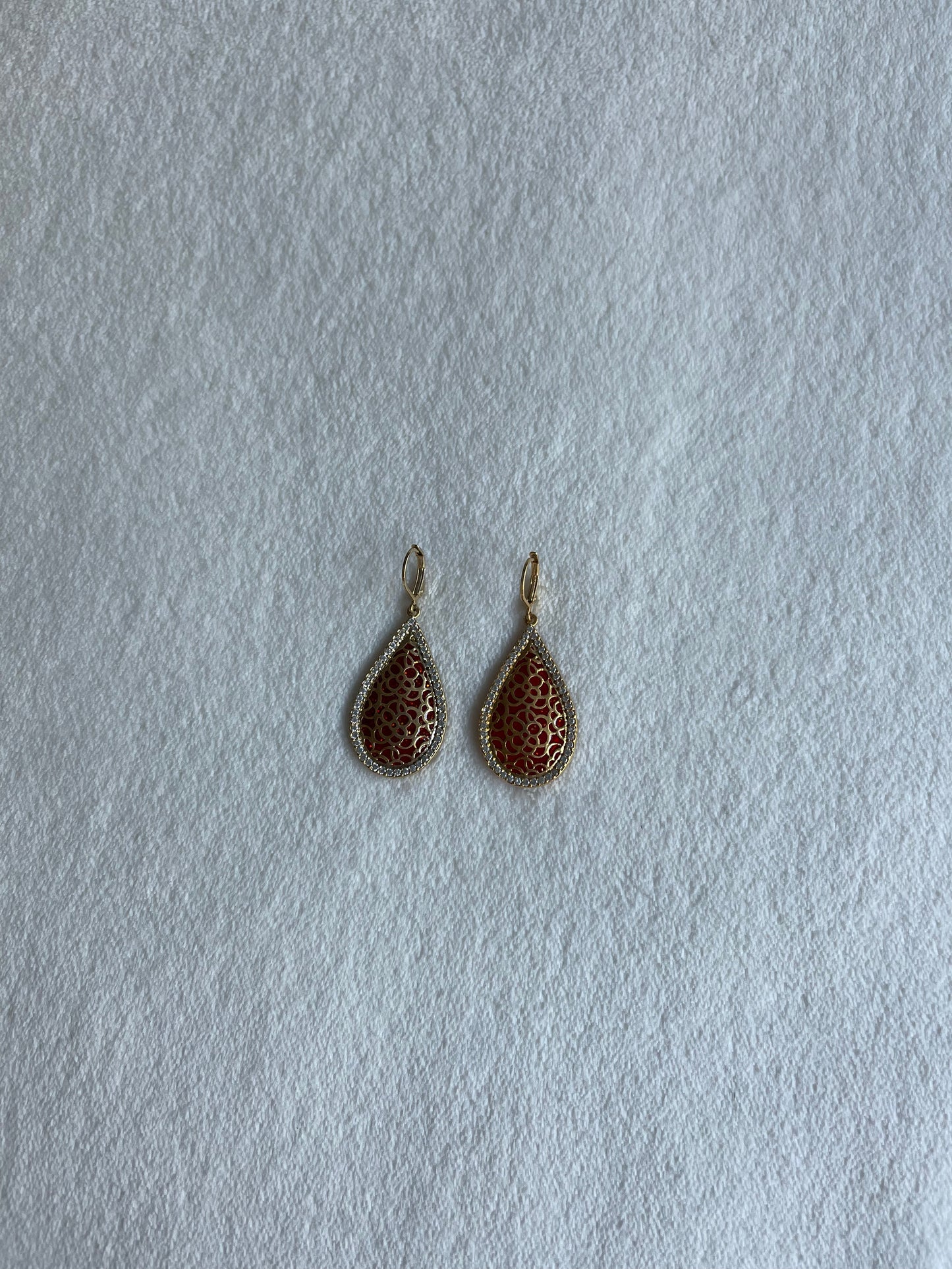 2" long Gold Tear Drop Dangle Earrings