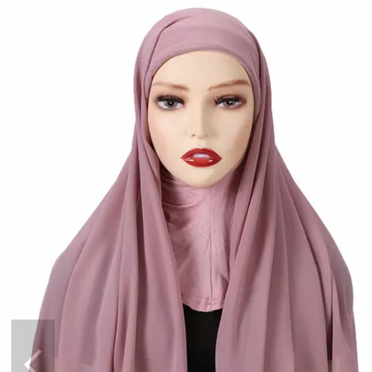 Instant Chiffon Scarf Hijabs With Bonnet Cap - Asiyah's Collection