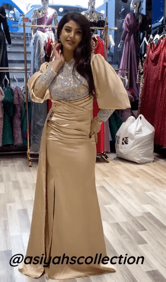 Elegant Teal Full length Formal Wear - Asiyah's Collection