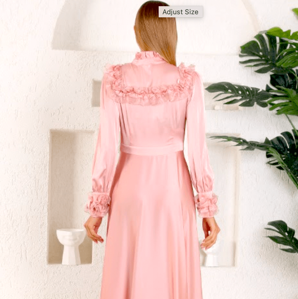 Modest Light Pink Ruffled Maxi Dress - Asiyah's Collection